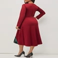 thumbnail image 3 of Robe Midi pour Femmes avec Patchwork à Carreaux et Encolure Cœur, 3 of 9
