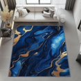 thumbnail image 4 of Area Rugs 7 X 8 ft Rug for Living Room Soft Non Slip Rug Low Pile Abstract Swirl Lines Printed Area Rugs Bedroom Farmhouse Dining Room, Home Decor Indoor Dark Blue, 4 of 7