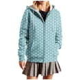 thumbnail image 1 of Jackets for Women Oversized Print Hooded Zip Up Jacket with Drawstring Pockets Streetwear Style Fleece Jacket Women, 1 of 7