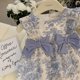 thumbnail image 2 of Vestido estilo francés para niñas, de verano, con lazo dulce, mangas voladoras, estilo moderno, falda para fotos de viaje, 2 of 6