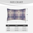 thumbnail image 4 of Zufioo Purple Floral Gingham Check Plaid Print Double-sided Plush Pillow Cover,Decorative Pillow Protector without Pillow Core, Suitable for Sofa, Bedroom, Car-16"x24", 4 of 6