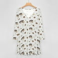 thumbnail image 4 of Autumn Pattern with Hedgehogand Acorn Long Sleeve Dresses For Women Vintage Elegant Party Dress Oversized V-neck Dress S-8XL, 4 of 7