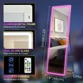thumbnail image 6 of LVSOMT 63"x18" RGB LED Mirror, Full Length Floor Mirror with Lights, Free Standing & Wall Mount Mirror, Full Body Lighted Mirror, Bedroom Rectangle Mirror Stand up Mirror (White RGB), 6 of 8