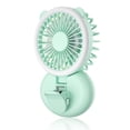 thumbnail image 1 of Mini clip de ventilador cuello colgante con luz ajustable de la escuela plegable gimnasio recargable deportes de deportes accesorios de pesca de camping verde Noticed HA012664-02B, 1 of 7