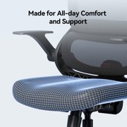 Sihoo B100 Se Office Chair, Dual-Back Ergonomic Chair, 2D Headrest & Flip-up Armrest, Soft Cotton Seat, Mesh Chair for Home Office & Gaming, 300lbs, Black