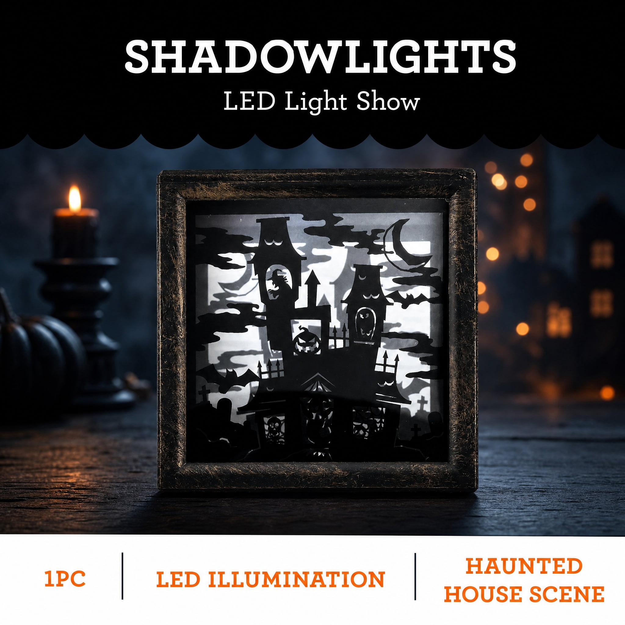 CubeXCube Halloween Lightshow Illuminations Haunted House Scene (Green) - Indoor/Outdoor Holiday Lighting