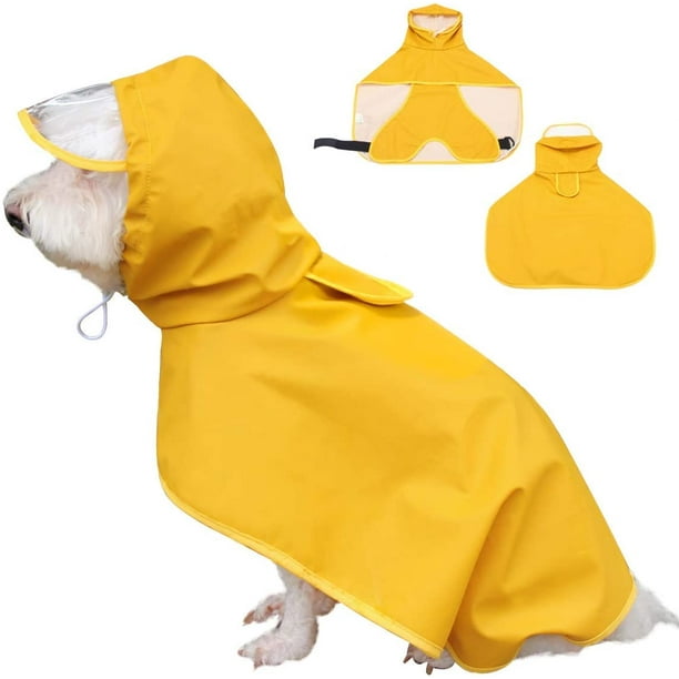 LDog Raincoat with Hood Harness Hole Waterproof Ultralight Breathable