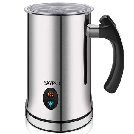 milk frother silver steamer cappuccino macchiato functionality warmer foam maker cold automatic stainless electric coffee steel