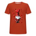 thumbnail image 4 of Jinhomg Valentine's Day Tee Shirts for Men Funny Gnome Love Heart Print Holiday Tops Big and Tall Comfy Short Sleeve Crew Neck Gym T-Shirts Orange M, 4 of 6