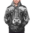 thumbnail image 4 of KLL Geometric Bull Design Print Mens Hoodie Long Sleeve Casual Pullover Hooded Sweatshirt Fashion Drawstring Hoodies with Pocket-Medium, 4 of 6
