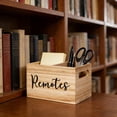 thumbnail image 6 of Remote Control Organizer Wooden Storage Box with Two Compartments for Remote Pencils Desktop Small Items Office Living Room Bedroom Practical Durable Space-Saving Organizer with Neat Design, 6 of 6