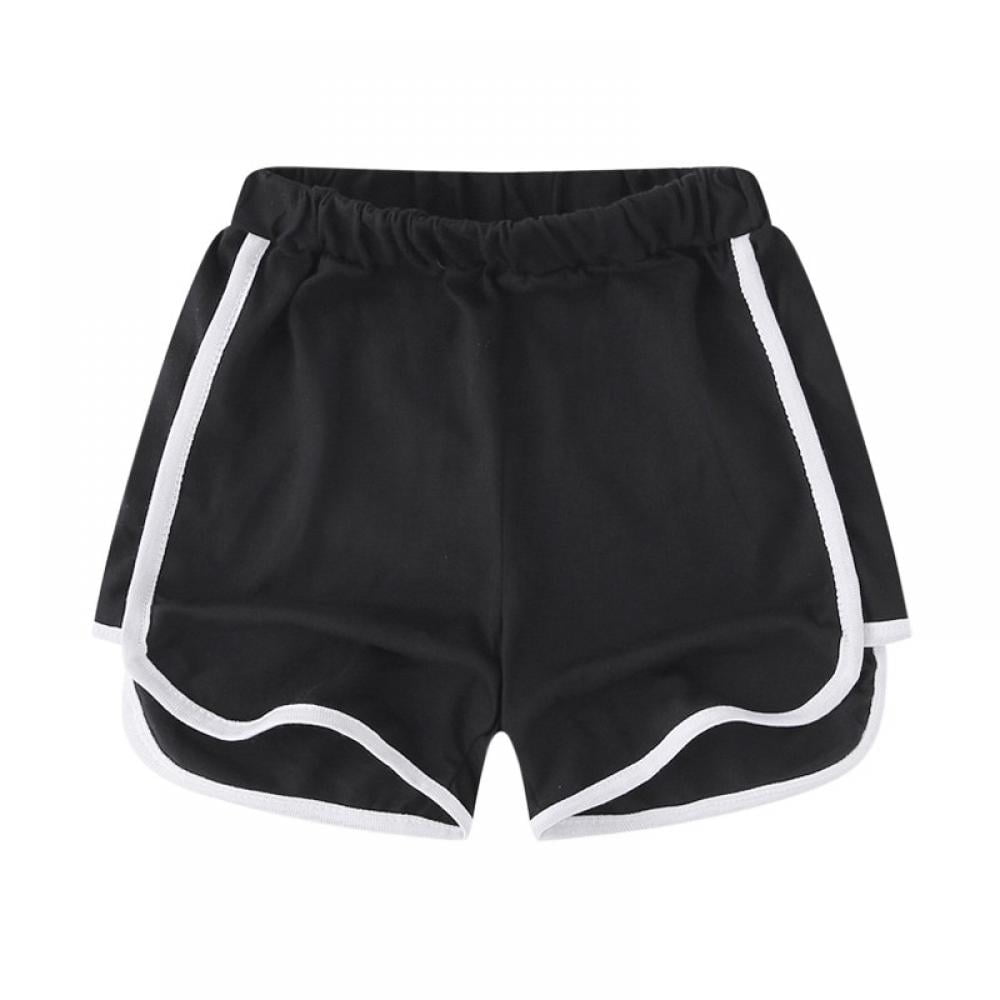 Kids Girls Shorts 100% Cotton Dance Gym Sports Black Summer Hot Short Pant  5-13Y