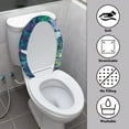 thumbnail image 3 of ZIATUBLES Cat Wildflower Print Universal Fit Toilet Lid Cover with Elastic Edges Washable Reusable Stretchable Fabric for Most Lids Bathroom Decor Accessories, 3 of 6