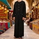 thumbnail image 4 of Ceisia Men Moroccan Style Long Sleeve Round Gift Neck Embroidered Buckle Casual Muslim Robe, 4 of 9
