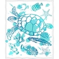 thumbnail image 3 of Sea Turtle Throw Blanket Gifts for Women Girls, Ocean Animal Decor for Couch Bed Sofa Travelling, Birthday Christmas Soft Cozy Lightweight Blankets for Kids Adults 50"x60", 3 of 5
