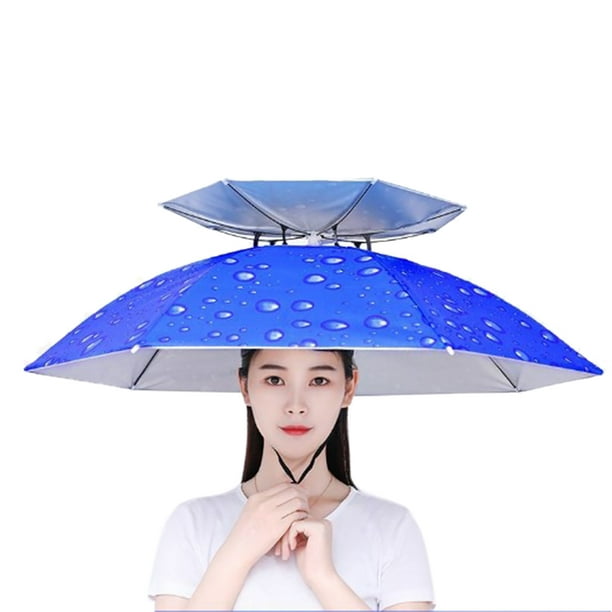Fyydes Sun Protection Umbrella Hat,Anti UV Umbrella Hat,Fishing Hats Double  Rainy Umbrella Anti UV Rainproof Sun Protection Fishing Umbrellas
