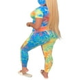 thumbnail image 3 of 2Pcs WomenClothes Outfit Tie Dye Print Short Sleeve Top+Long Pant Set, 3 of 6