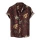 thumbnail image 1 of Camisa de manga corta de un solo pecho con botones informales para la playa para hombre Pompotops oipoqjl44335, 1 of 9