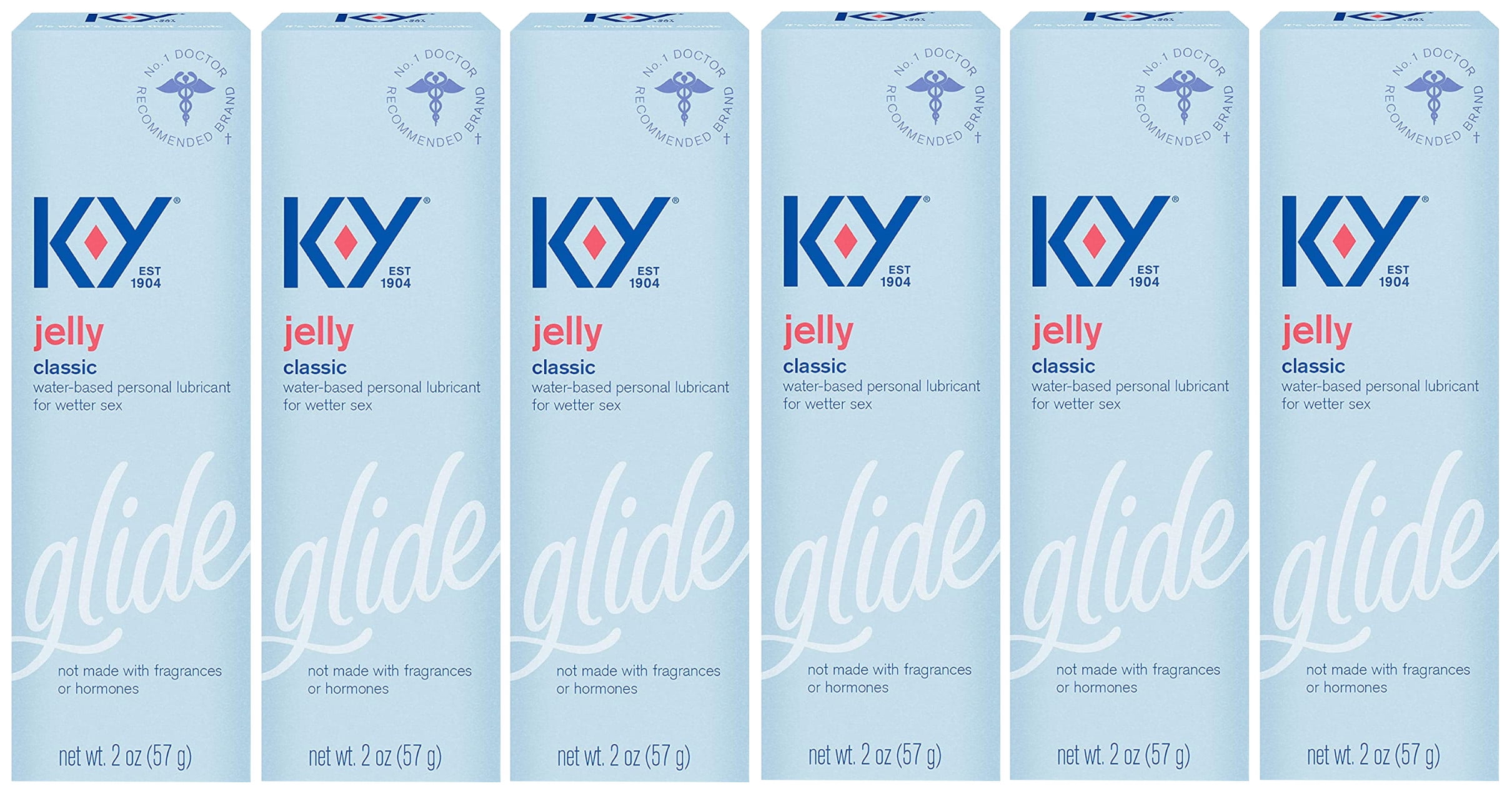 K-Y Jelly Personal Lubricant, 2 Oz, 6 Pack