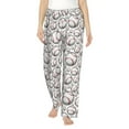 thumbnail image 2 of Lsque Cute Baseball Print Women's Pajama Pants, Lounge Pant - Comfortable Home Wear,Elastic Waistband, Stylish Design-Medium, 2 of 9