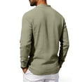 thumbnail image 6 of XIAOCHA Mens Textured Fabric Long Sleeve Polo Long Sleeve Turn Down Collar Button Up Polo Breathable Casual Everyday Polos, 6 of 9