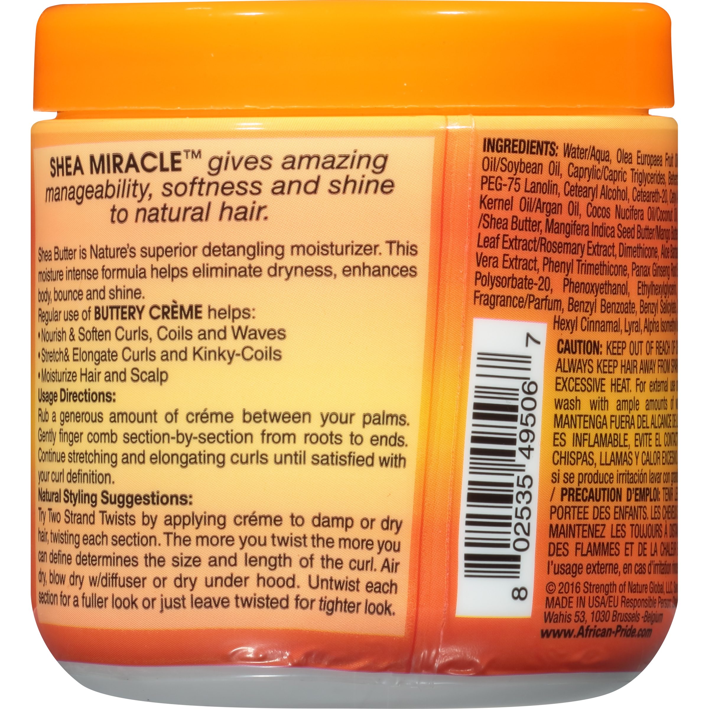 African Pride Shea Miracle Moisture Intense Buttery Leave In Cream Hair Moisturizer for Wavy, Curly, Coily Hair with Shea Butter, 6 oz. - image 3 of 6