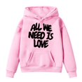thumbnail image 3 of Valentine's Day Hoodies for Youth Hoodies Love Print Oversized Hoodie Girls Casual Long Sleeve Loose Pullover Girls Winter Clothes Girl Clothes Size 3T, 3 of 5