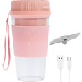 thumbnail image 2 of Portable Blender 300ML Electric Smoothie Blender 2/10 Blades Personal Blender Mini Juicer Cup 1500mAh USB Rechargeable Personal Fruit Mixer Auto-off for Travel Office Gym Kitchen, 2 of 11