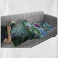 thumbnail image 6 of Nature Soft Flannel Fleece Throw Blanket, Fantasy Pond Water Lilies Floating Romantic Lotus Fairy Tale Digital Art, Cozy Plush for Indoor and Outdoor Use, 60" x 80", Aqua Pink Green, by Ambesonne, 6 of 6
