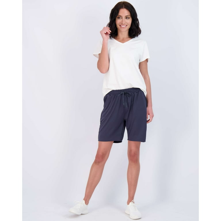 Real Essentials Women's 4 Pack Quick Dry Athletic Shorts - 7" Inseam High Waisted Running Shorts