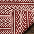 thumbnail image 2 of SAFAVIEH Montauk Randall Geometric Striped Cotton Area Rug, Ivory/Red, 6' x 6' Round, 2 of 7