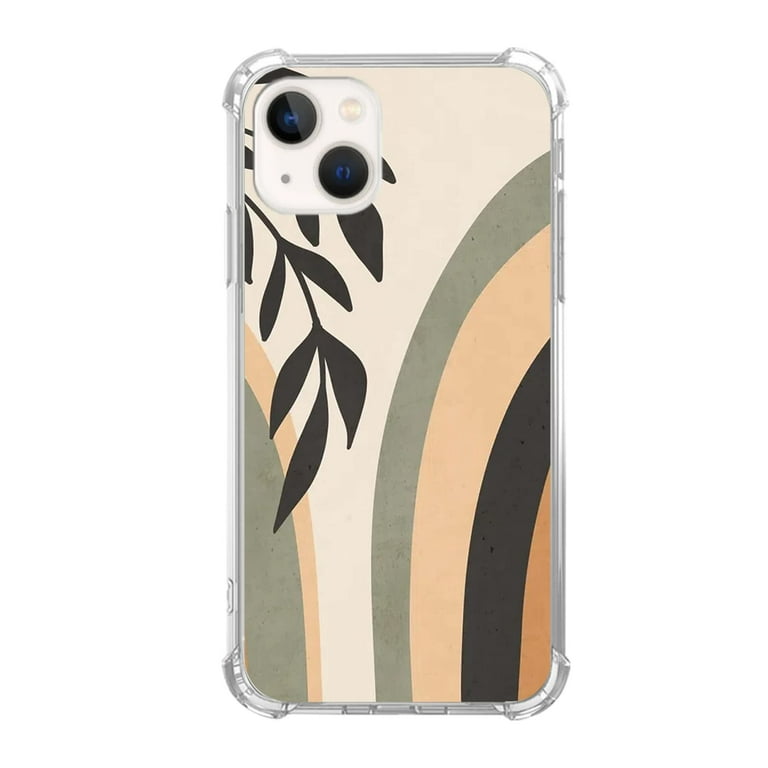 Boho Rainbow Leaf Case Compatible with iPhone 14 Plus,Unique