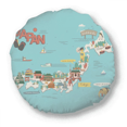 thumbnail image 1 of Coussin de Décoration Japonais Traditionnel Landshape Map Round Throw Oreiller, 1 of 3