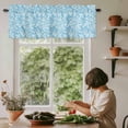 thumbnail image 6 of Blue Spring Floral Rod Pocket Curtain Valance, Farmhouse Flowers Elegant Pastoral Farmhouse Window Valance for Living Room, Bedroom, Kitchen 54"W x 18"L, 6 of 9