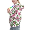 thumbnail image 3 of Yiaed Rose Flowers Print Womens Casual Hoodies Crew Neck Long Sleeve Sweatshirts With Pocket Pullover Tops Women's Hooded Sweatshirt-Large, 3 of 5