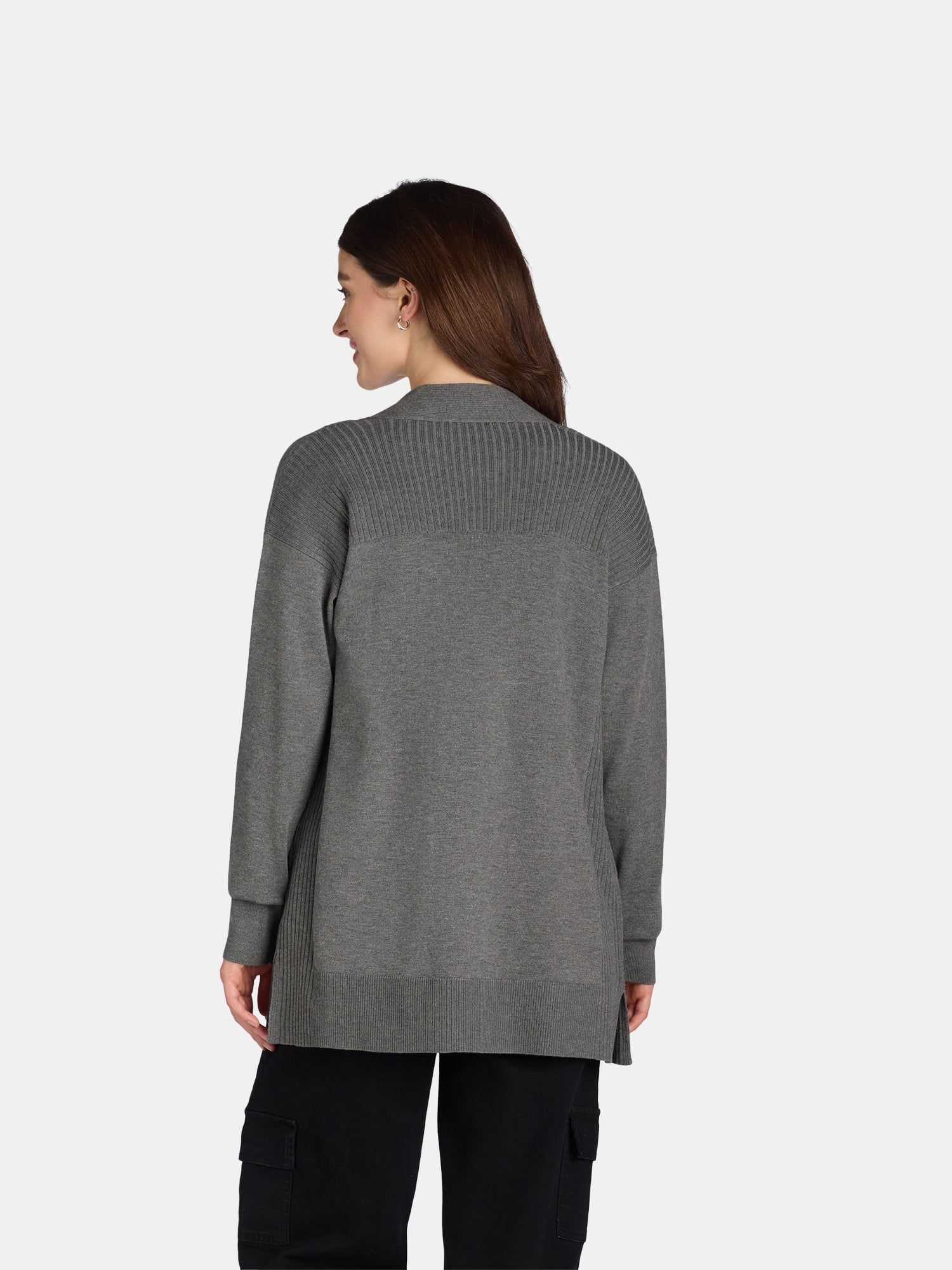 Time and Tru Women's and Women's Plus Open Front Cardigan Sweater, Sizes XS-4X