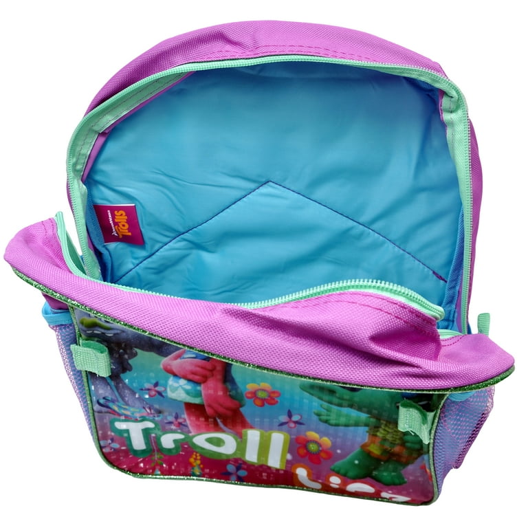Girls Large Trolls Backpack with Lunch Bag 