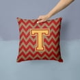 thumbnail image 2 of Carolines Treasures CJ1048-TPW1414 Letter T Chevron Garnet & Gold Fabric Decorative Pillow, 2 of 4