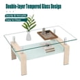 thumbnail image 2 of Modern Clear Rectangle Glass Coffee Table - Stylish Center Side Table for Living Room Furniture, 2 of 8