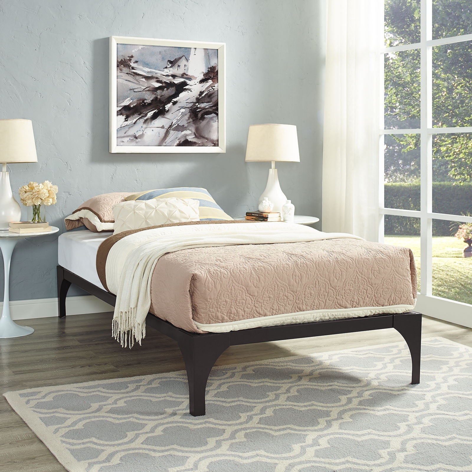 Modway Ollie Steel Platform Bed Frame, Multiple Sizes and Colors