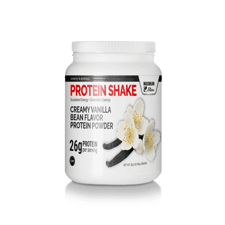 MAXIMUM Slim Whey Protein Powder, Creamy Vanilla Bean, 26g Protein, Meal Replacement Shake, Supports Muscle Recovery & Weight Management, Gluten Free, Low Sugar