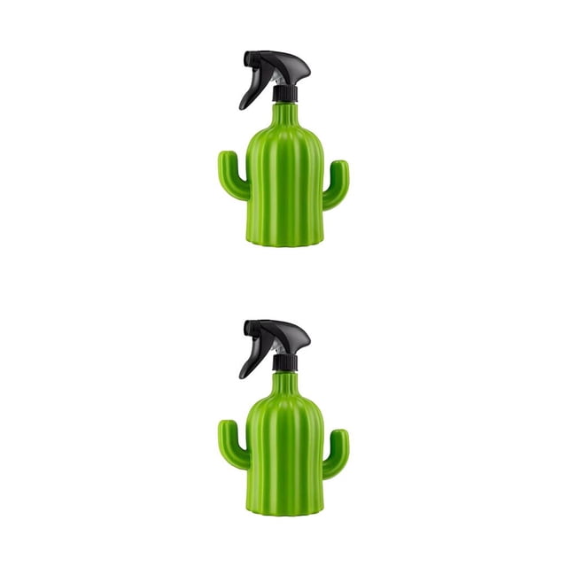 Yuarrent Botella Forma de cactus Personalidad Flores verdes Regadera Práctica Hervidor de riego Herramientas de jardín Pulverizador 【600ML】 2piezas
