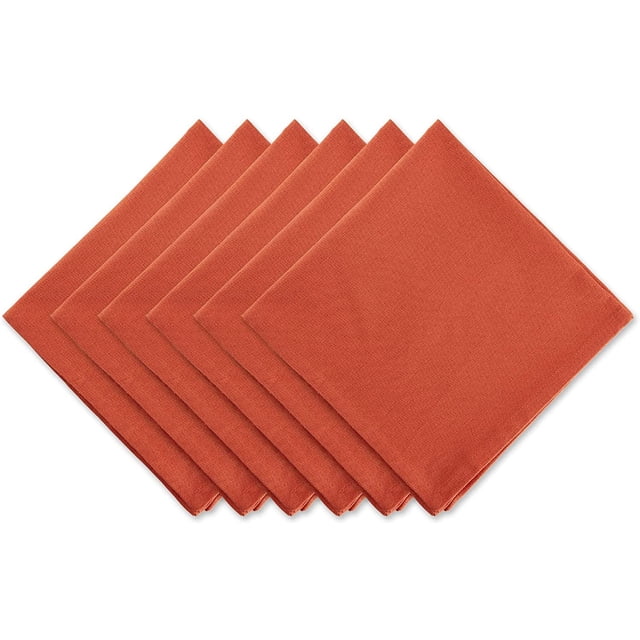 DII Solid Napkin Set Collection, 20x20, Pumpkin Spice, 6 Piece