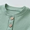 thumbnail image 4 of Newborn Baby Boy Clothes Ribbed Knitted Cotton Short Sleeve Romper +Pants Solid Color Summer Outfits Light Green 6-9 Months, 4 of 6