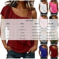 thumbnail image 3 of Neewe Womens Classic Plain Off the Shoulder Tops Oversized Summer Spring T-Shirts 2026 Daily Outfits, 3 of 8