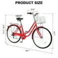 thumbnail image 2 of Ktaxon 26in Urban Commuter City Bike, Shimano 7 Speed Adult Road Bicycle, Red, 2 of 7