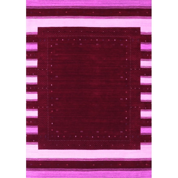 Ahgly Company Indoor Rectangle Abstract Pink Contemporary Area Rugs, 3' x 5'