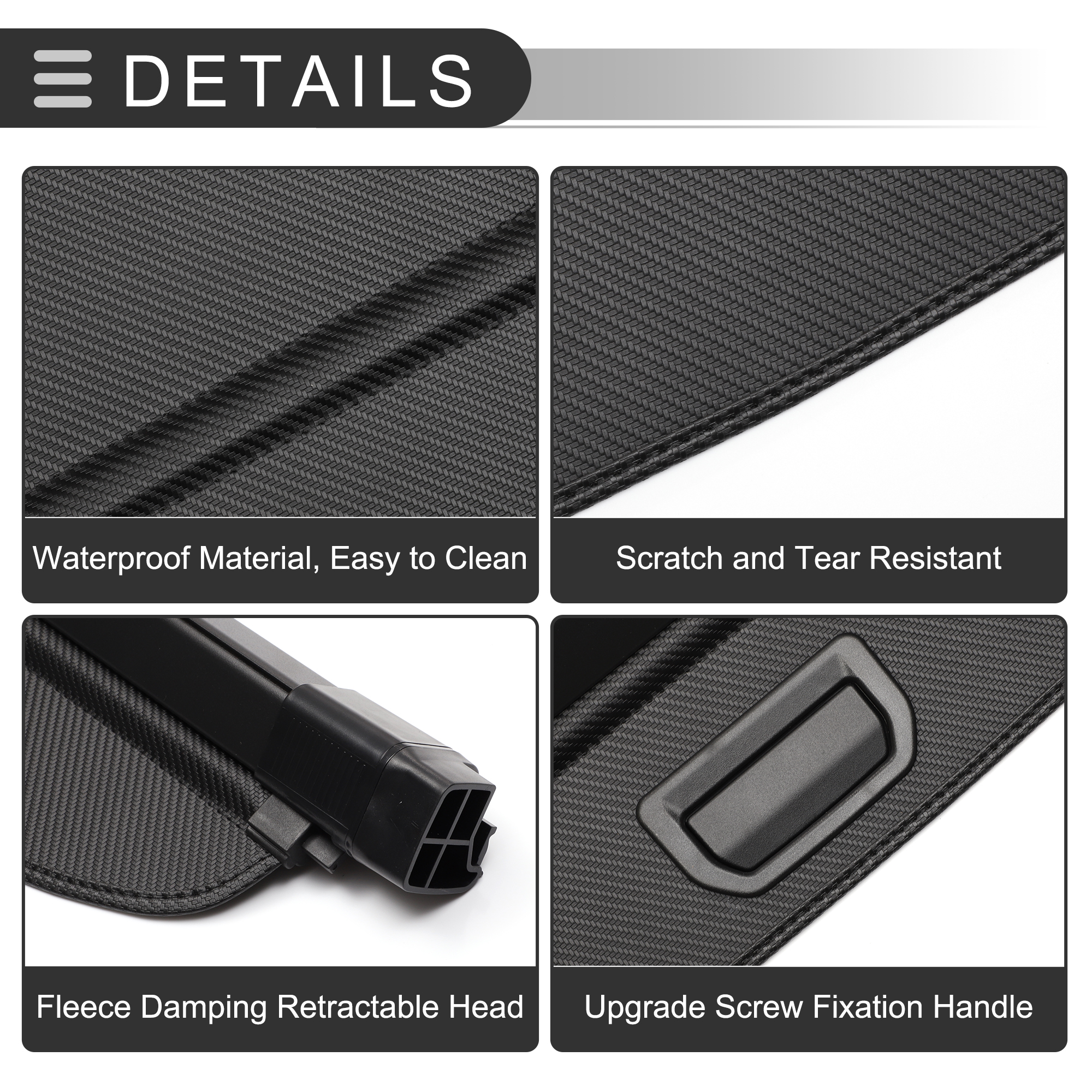Unique Bargains Retractable Cargo Cover for BMW Rear Trunk Parcel Shelf Shield Shade Black