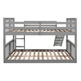 thumbnail image 5 of INCLAKE Kids MDF Pinewood Full-over-Full Low Bunk Bed with Ladder Gray, 5 of 6