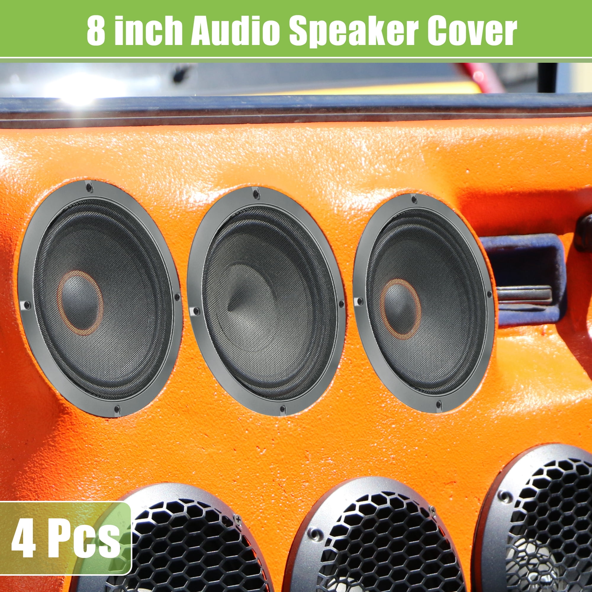 Unique Bargains Speaker Grills Cover Round Audio Speaker Subwoofer Protector Case Gray 8"